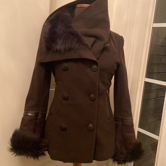 Mackage Cashmere Blended & Shearling Coat - Picture 2 of 16
